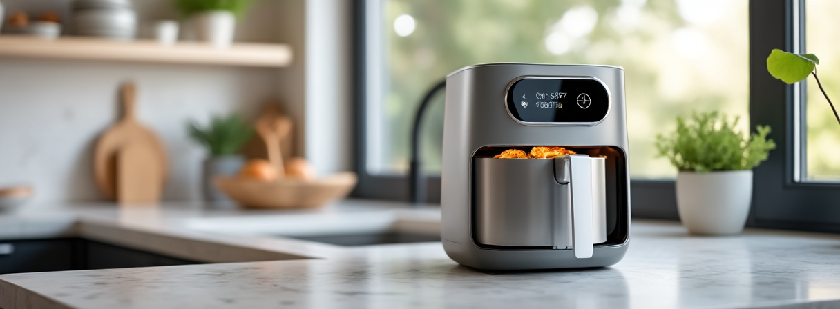Kompakter Mini Airfryer in einer kleinen Küche